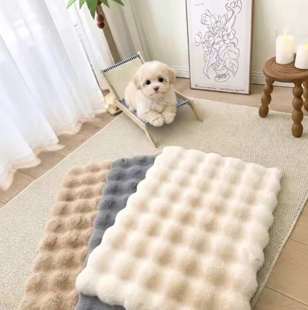【全5色】愛犬に寄り添う　ふかふか・もこもこ雲形クッションマット